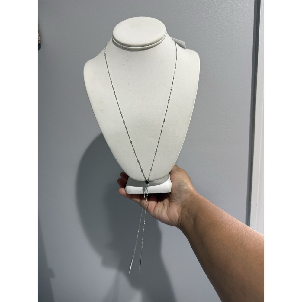 New Silver Drop Dangle Long Necklace by Bay to Baubles Stitch Fix‎